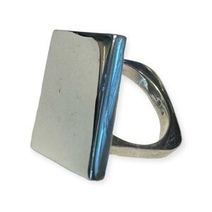 UK Sterling Silver Modernist Ring (6.5)​